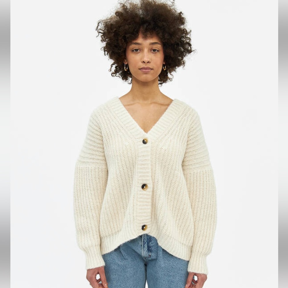 Lauren Manoogian Alpaca Grandma Cardigan in Cream